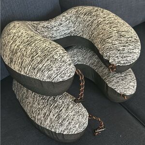 2 Stylish Black and Gray Neck Pillows
